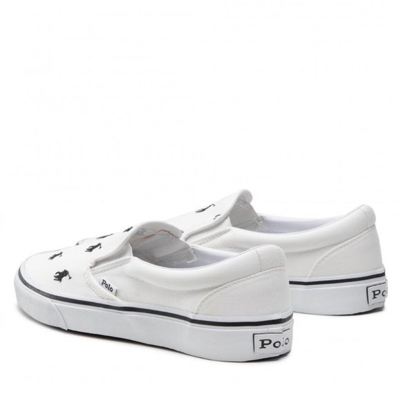Polo Ralph Lauren Thompson White/Black Embroidered Recycled Canvas Pony Men NEW - Picture 4 of 8